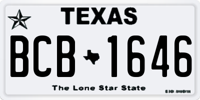 TX license plate BCB1646
