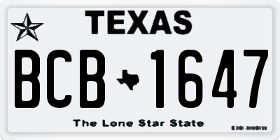 TX license plate BCB1647
