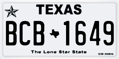 TX license plate BCB1649