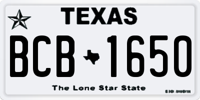 TX license plate BCB1650