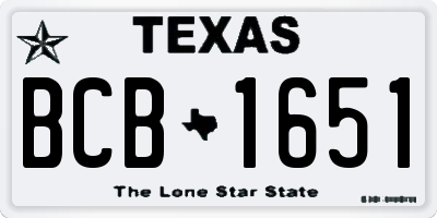 TX license plate BCB1651