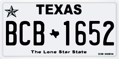 TX license plate BCB1652