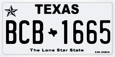 TX license plate BCB1665