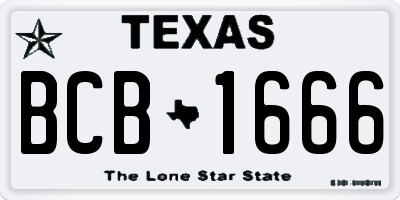 TX license plate BCB1666