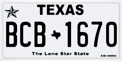 TX license plate BCB1670
