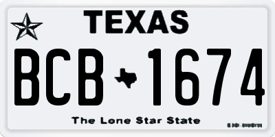 TX license plate BCB1674