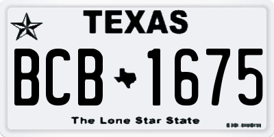 TX license plate BCB1675