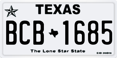 TX license plate BCB1685