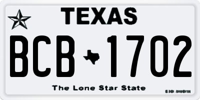 TX license plate BCB1702