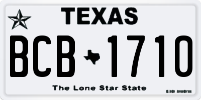 TX license plate BCB1710