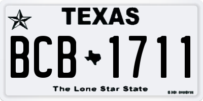 TX license plate BCB1711
