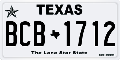 TX license plate BCB1712