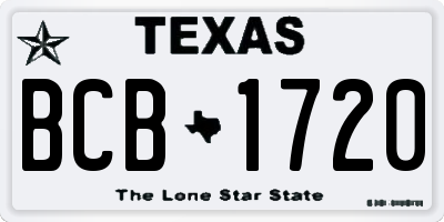 TX license plate BCB1720