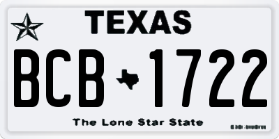 TX license plate BCB1722