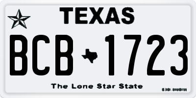 TX license plate BCB1723