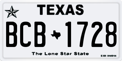 TX license plate BCB1728