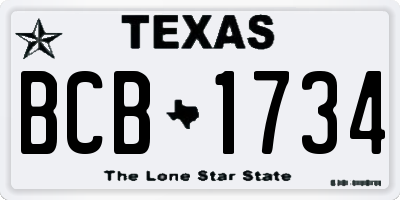 TX license plate BCB1734