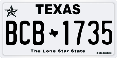 TX license plate BCB1735