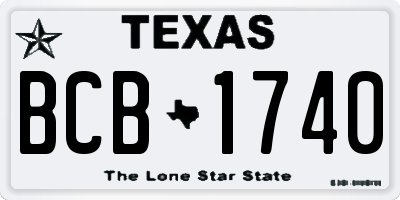 TX license plate BCB1740