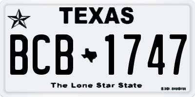 TX license plate BCB1747