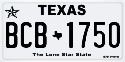 TX license plate BCB1750