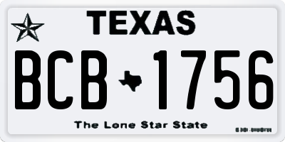 TX license plate BCB1756