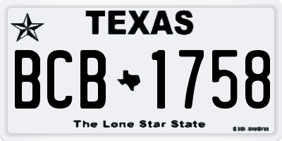 TX license plate BCB1758