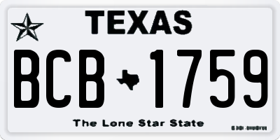 TX license plate BCB1759