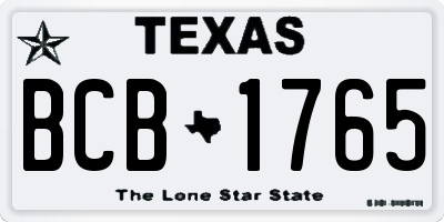 TX license plate BCB1765