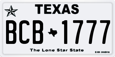 TX license plate BCB1777