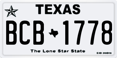 TX license plate BCB1778