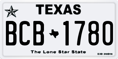 TX license plate BCB1780