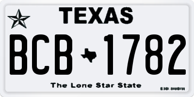 TX license plate BCB1782