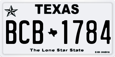 TX license plate BCB1784