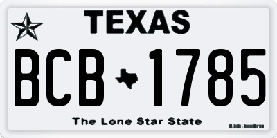 TX license plate BCB1785