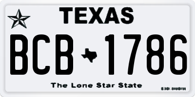 TX license plate BCB1786