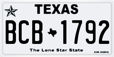 TX license plate BCB1792