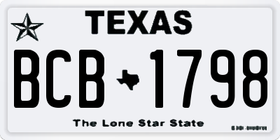TX license plate BCB1798