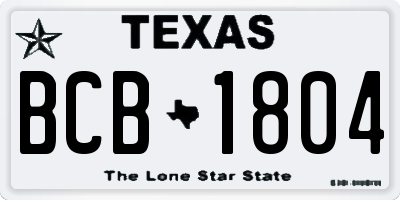 TX license plate BCB1804