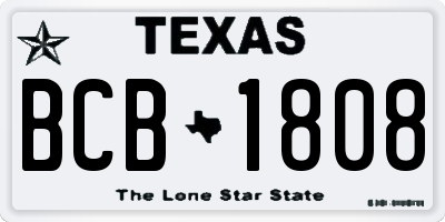 TX license plate BCB1808