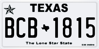 TX license plate BCB1815