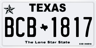 TX license plate BCB1817