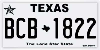 TX license plate BCB1822