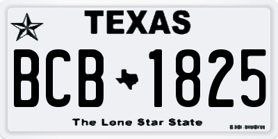 TX license plate BCB1825