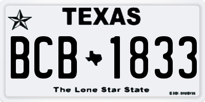 TX license plate BCB1833