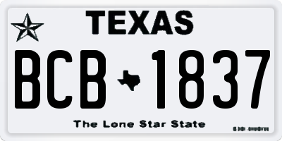 TX license plate BCB1837