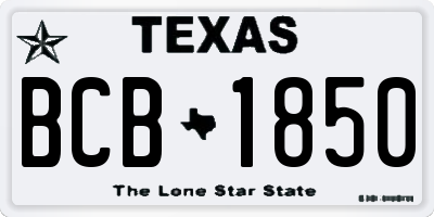 TX license plate BCB1850