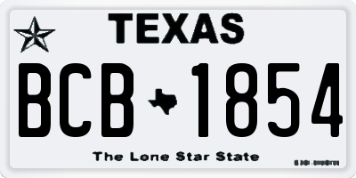 TX license plate BCB1854