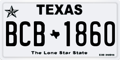 TX license plate BCB1860