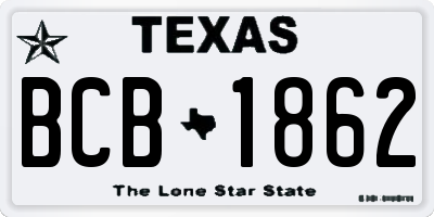 TX license plate BCB1862